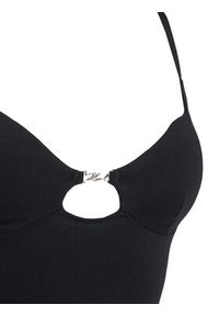 Karl Lagerfeld - KARL LAGERFELD Body B1W47049 Czarny Slim Fit. Typ kołnierza: dekolt w karo. Kolor: czarny. Materiał: bawełna #4