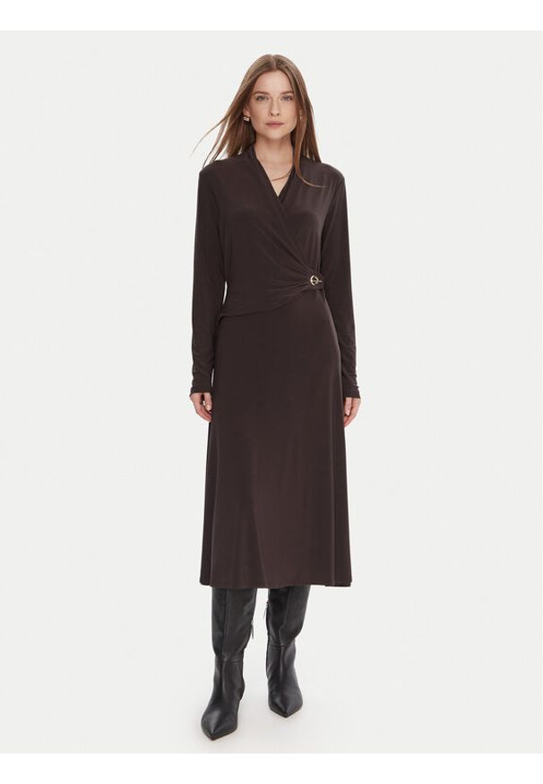 Joseph Ribkoff Sukienka koktajlowa 253235 Brązowy Slim Fit. Kolor: brązowy. Materiał: syntetyk. Styl: wizytowy