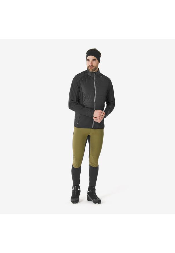 WEDZE - Bluza do narciarstwa biegowego męska Quechua XCS 500. Kolor: wielokolorowy, niebieski, czarny. Materiał: materiał. Sezon: zima. Sport: narciarstwo