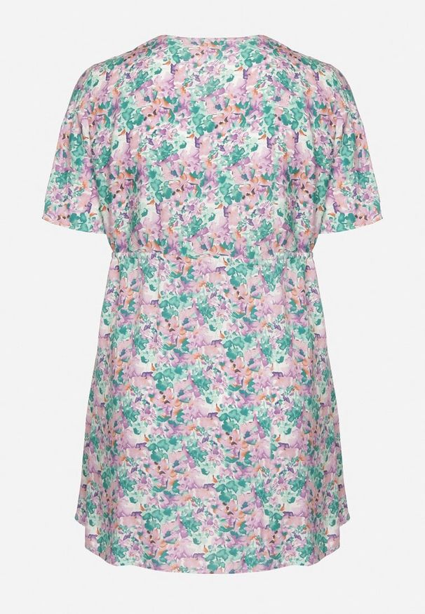 Born2be - Miętowa Koszulowa Sukienka z Wiskozą Ozdobiona Wiązaniem Edirilira. Okazja: na co dzień. Typ kołnierza: dekolt w kształcie V. Kolor: miętowy. Wzór: aplikacja. Typ sukienki: koszulowe. Materiał: wiskoza. Długość rękawa: krótki rękaw. Sezon: lato. Styl: elegancki, klasyczny, casual