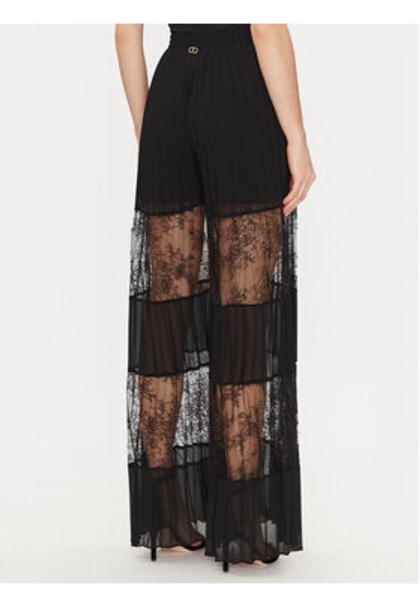 TwinSet - TWINSET Spodnie palazzo 251TP2782 Czarny Wide Leg. Kolor: czarny. Materiał: syntetyk