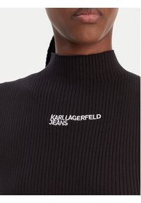 Karl Lagerfeld Jeans Sukienka dzianinowa B1W13041 Czarny Slim Fit. Kolor: czarny. Materiał: syntetyk, wiskoza #5