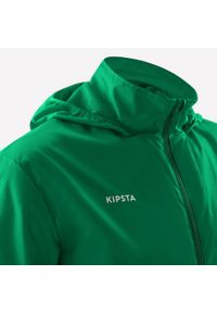 KIPSTA - Kurtka przeciwdeszczowa Kipsta Viralto Club. Kolor: zielony. Materiał: poliester, materiał. Sport: fitness, piłka nożna