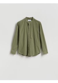 Reserved - Strukturalna koszula regular fit - zielony. Kolor: zielony. Materiał: bawełna, tkanina #1