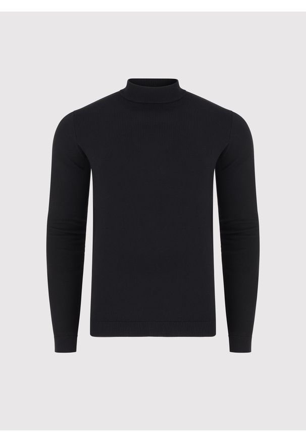 Pako Lorente - PAKO LORENTE – Czarny półgolf męski. Okazja: na co dzień. Kolor: czarny, szary, beżowy. Materiał: poliester, wiskoza. Sezon: jesień. Styl: casual