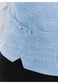 Pako Lorente - PAKO LORENTE – Jednorzędowa kamizelka męska w drobną kratę. Materiał: bawełna, poliester, elastan #4