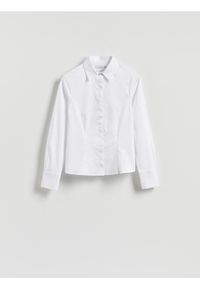 Reserved - Koszula slim fit - biały. Kolor: biały. Materiał: tkanina, bawełna