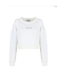 SELF LOVE - Biała bluza z logo MENFI. Kolor: biały. Materiał: bawełna, dresówka. Długość rękawa: długi rękaw. Długość: długie #4