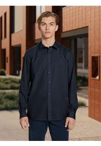 Sinsay - Koszula slim fit - granatowy. Kolor: niebieski