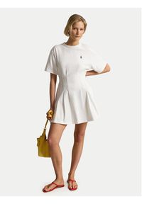 Polo Ralph Lauren Sukienka codzienna 211A96342002 Biały Slim Fit. Okazja: na co dzień. Typ kołnierza: polo. Kolor: biały. Materiał: bawełna. Typ sukienki: proste. Styl: casual #4