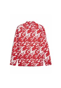Puma - Męska bluza przedmeczowa z zamkiem 1/4 AC Milan PUMA White For All Time Red. Kolor: biały, czerwony, wielokolorowy