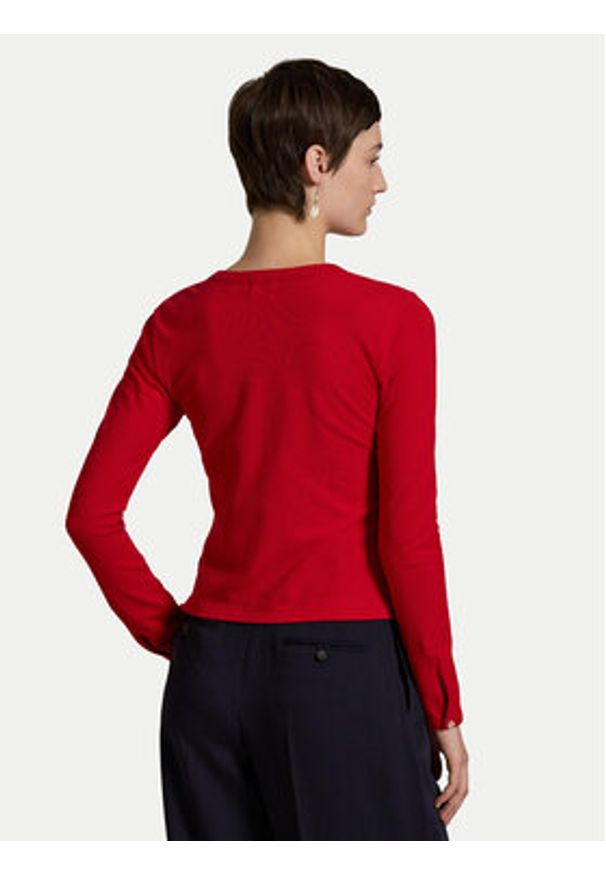 Polo Ralph Lauren Kardigan 211941175006 Czerwony Slim Fit. Typ kołnierza: polo. Kolor: czerwony. Materiał: bawełna