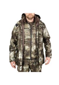 SOLOGNAC - Kurtka myśliwska Solognac 500 3w1 Warm wodoodporna camo. Kolor: zielony, brązowy, wielokolorowy. Sport: outdoor