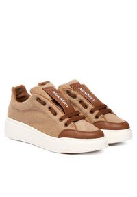 Max Mara Sneakersy Maxiwk 2524766012650 Brązowy. Kolor: brązowy. Materiał: materiał, wełna #3