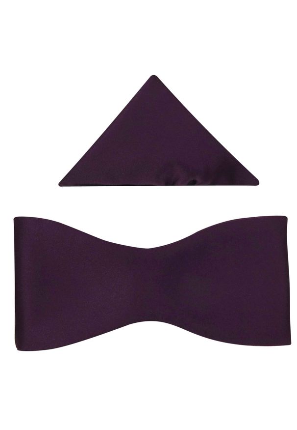 Modini - Ciemnofioletowa - śliwkowa mucha wiązana - M5. Kolor: fioletowy. Materiał: poliester, tkanina. Styl: elegancki