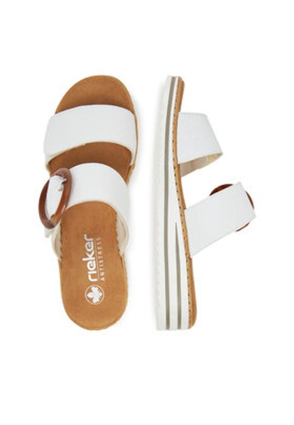 Rieker Klapki V0692-80 Biały. Kolor: biały. Materiał: syntetyk