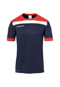 UHLSPORT - Koszulka sportowa męska Uhlsport Offense 23. Kolor: czerwony, wielokolorowy, niebieski. Materiał: poliester. Długość rękawa: krótki rękaw. Długość: krótkie