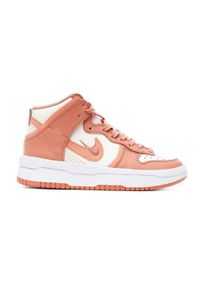 Buty do chodzenia damskie Nike Wmns Dunk High UP. Zapięcie: sznurówki. Kolor: biały, wielokolorowy, różowy. Materiał: materiał, skóra. Szerokość cholewki: normalna. Sport: turystyka piesza