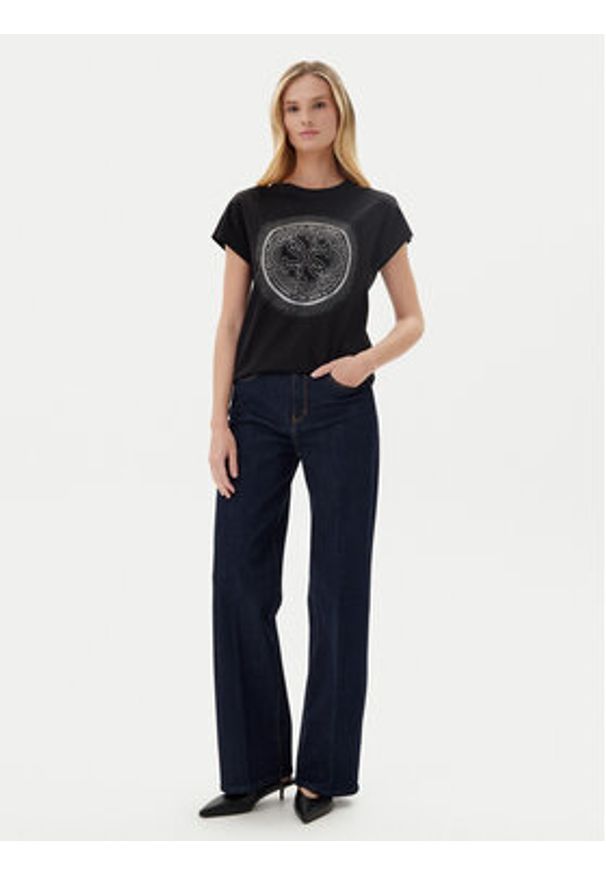 Guess T-Shirt W5YI14 I3Z14 Czarny Regular Fit. Kolor: czarny. Materiał: bawełna