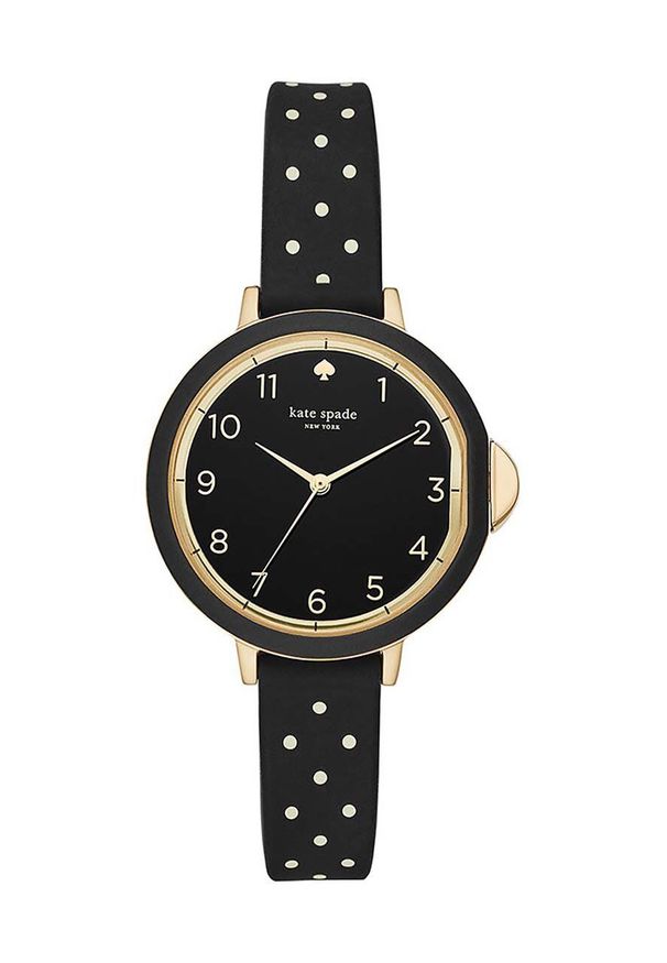 Kate Spade Zegarek damski kolor czarny. Kolor: czarny. Materiał: tworzywo sztuczne, materiał