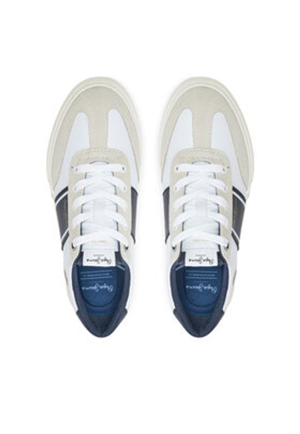 Pepe Jeans Sneakersy PMS31060 Biały. Kolor: biały. Materiał: zamsz, skóra