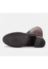 Marco Shoes Kozaki skórzane 0812b-388-5 brązowe. Kolor: brązowy. Materiał: skóra
