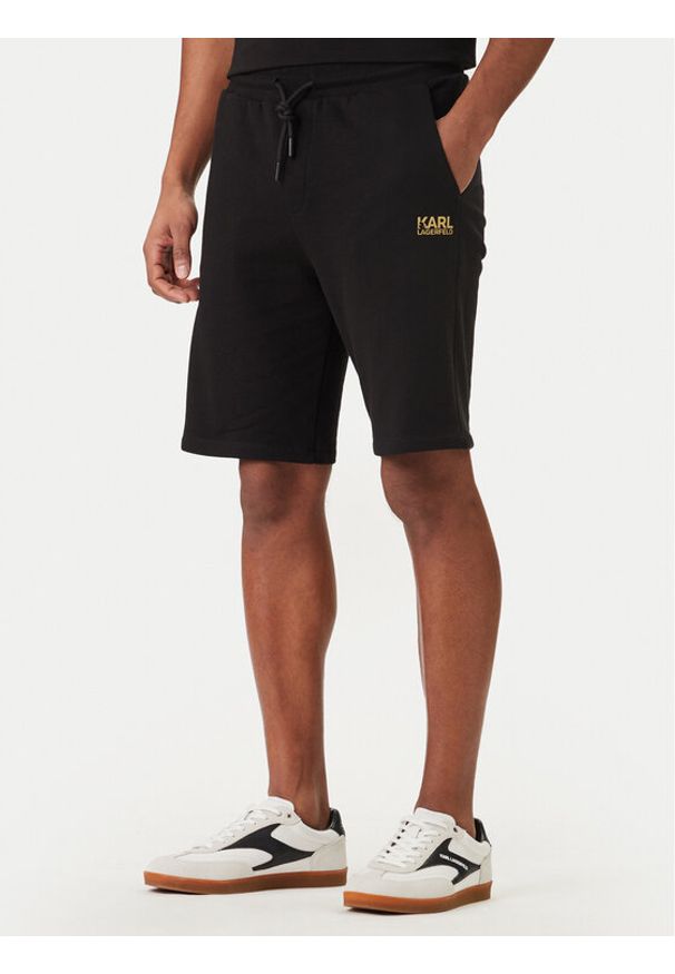 Karl Lagerfeld - KARL LAGERFELD Szorty sportowe 705783 562917 Czarny Regular Fit. Kolor: czarny. Materiał: bawełna. Styl: sportowy