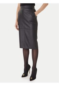 Elisabetta Franchi Spódnica z imitacji skóry GO-145-57E2 Czarny Regular Fit. Kolor: czarny. Materiał: syntetyk #1