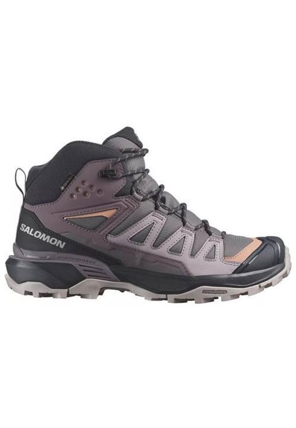 salomon - Buty trekkingowe damskie Salomon X Ultra Mid 360 Gtx Gore-tex. Wysokość cholewki: za kostkę. Zapięcie: sznurówki. Kolor: szary. Materiał: materiał. Szerokość cholewki: normalna. Styl: sportowy