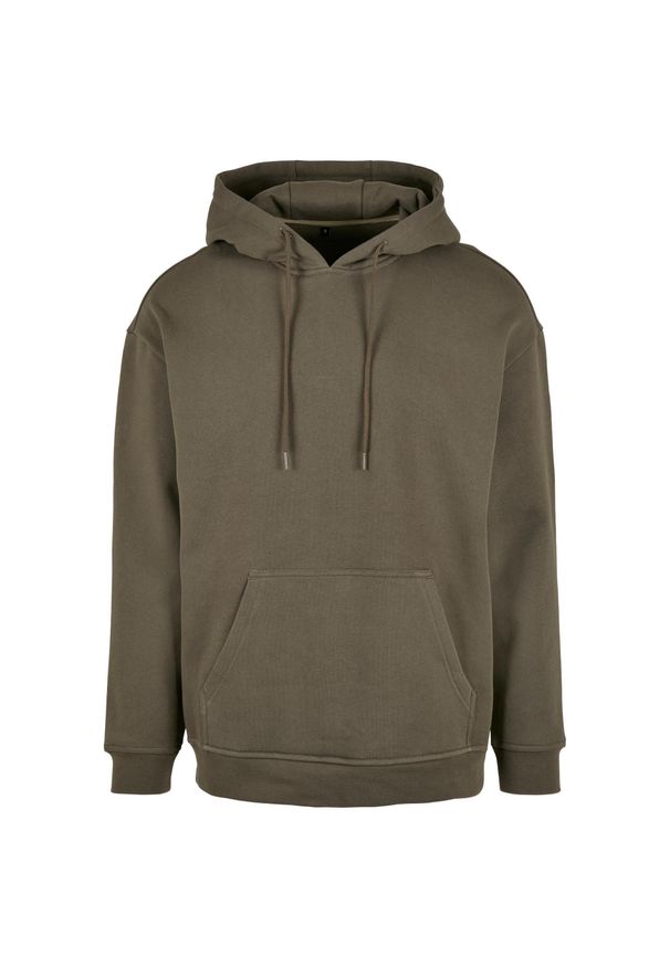 BUILD YOUR BRAND - Bluza Z Kapturem Męska Oversized. Typ kołnierza: kaptur. Kolor: zielony