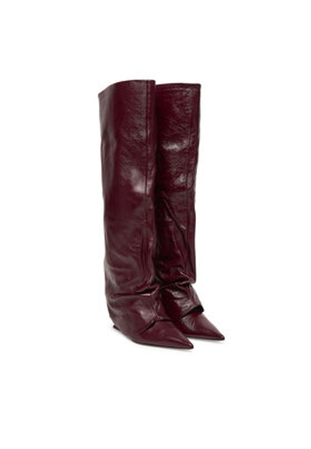 Naked Wolfe Kozaki Stated Bordowy. Kolor: czerwony. Materiał: skóra