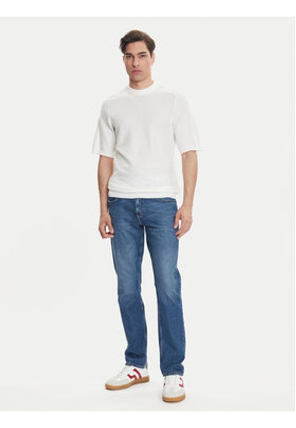 BOSS Sweter Kencel 50545678 Biały Regular Fit. Kolor: biały. Materiał: syntetyk