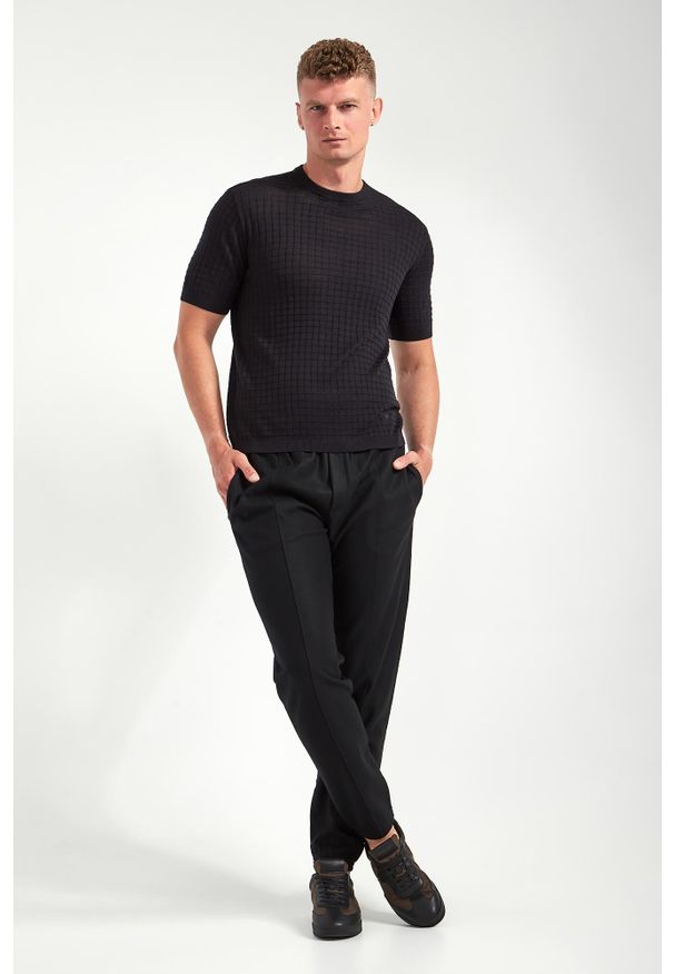 Emporio Armani - T-shirt męski z wełną EMPORIO ARMANI. Materiał: wełna