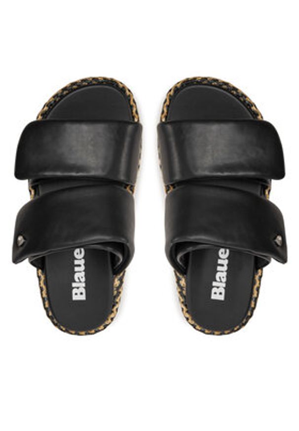 Blauer Espadryle S4OPAL02/RAF Czarny. Kolor: czarny. Materiał: skóra