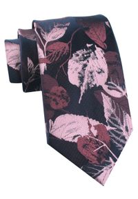 Krawat Męski - Chattier - Odcienie Różów, Wzór w Liście. Kolor: różowy. Materiał: tkanina. Styl: klasyczny, wizytowy, elegancki