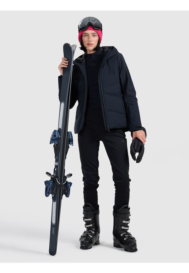 4f - 4F Kurtka narciarska membrana 10000 damska - czarna L. Kolor: czarny. Materiał: poliester, materiał. Wzór: gładki. Sezon: zima