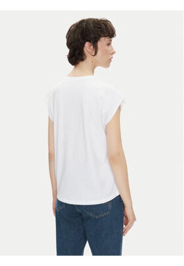 Pepe Jeans T-Shirt Blooma PL506030 Biały Regular Fit. Kolor: biały. Materiał: bawełna
