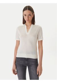 Guess Polo W6GR03 Z0583 Kremowy Regular Fit. Typ kołnierza: polo. Kolor: kremowy. Materiał: wełna #1
