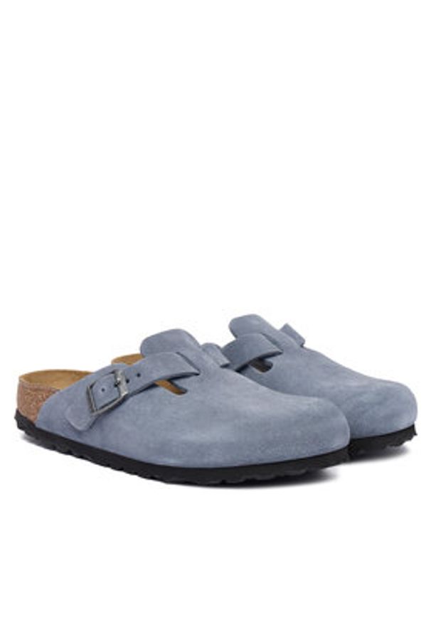 Birkenstock Klapki Boston 1032727 Niebieski. Kolor: niebieski. Materiał: zamsz, skóra