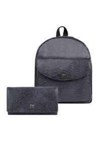 PAOLO PERUZZI - Portfel damski skórzany T-09-BL plecaczek damski miejski czarny T-18-PBL zestaw prezentowy Paolo Peruzzi ZUP-108-BL. Kolor: czarny. Materiał: skóra #1