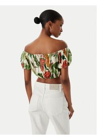 Guess Bluzka W6GHA1 W2447 Zielony Regular Fit. Kolor: zielony. Materiał: len #4