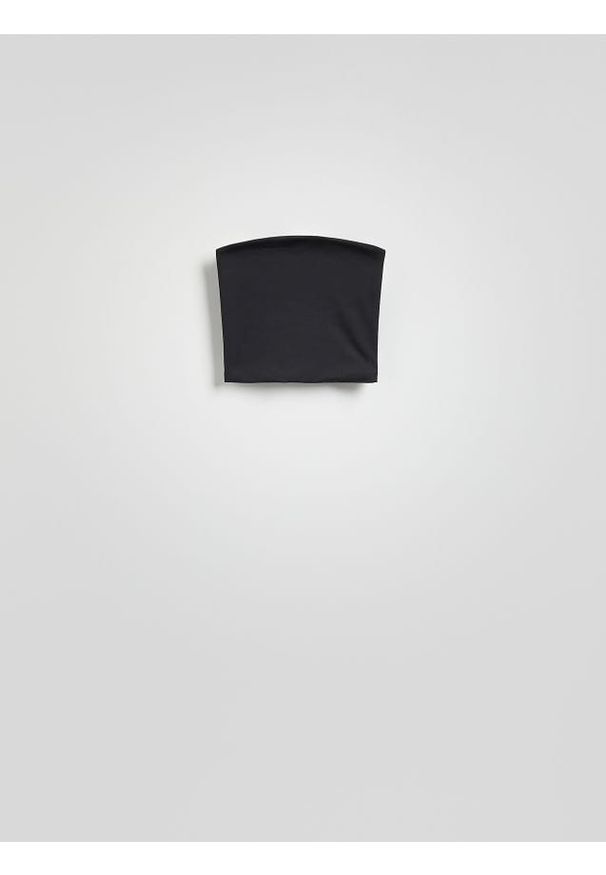 Reserved - Top bandeau - czarny. Kolor: czarny. Materiał: dzianina. Wzór: gładki