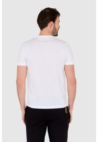 EA7 Emporio Armani - EA7 Biała koszulka męska z naszywką z logo, Rozmiar XXL. Kolor: biały. Wzór: aplikacja #3