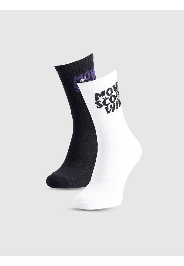 4f - 4F Skarpety casual za kostkę (2-pack) damskie - multikolor 35-38. Kolor: wielokolorowy. Materiał: materiał, włókno, bawełna