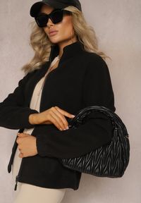 Renee - Czarna Bluza na Suwak Ocieplana Polarem z Kołnierzem Imerulia. Okazja: na spacer. Kolor: czarny. Materiał: polar. Sezon: zima #3