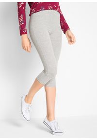 bonprix - Legginsy rybaczki (2 pary w opak.). Okazja: na co dzień. Kolor: szary. Styl: casual #1