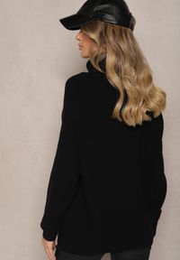 Renee - Czarny Golf z Domieszką Wiskozy i Kaszmiru Azivara. Okazja: na co dzień. Typ kołnierza: golf. Kolor: czarny. Materiał: wiskoza, kaszmir. Wzór: aplikacja. Styl: casual, elegancki #2