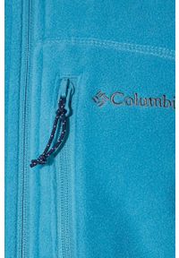 columbia - Columbia bluza męska kolor turkusowy gładka. Okazja: na co dzień. Kolor: turkusowy. Materiał: dzianina. Długość rękawa: raglanowy rękaw. Wzór: gładki. Styl: casual #2