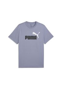 Puma - Męska koszulka Essentials z dwukolorowym logo No. 1 PUMA. Kolor: szary, wielokolorowy, fioletowy. Materiał: guma. Wzór: nadruk. Sport: bieganie #1