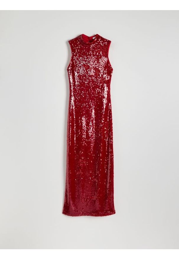 Reserved - Cekinowa sukienka - czerwony. Kolor: czerwony